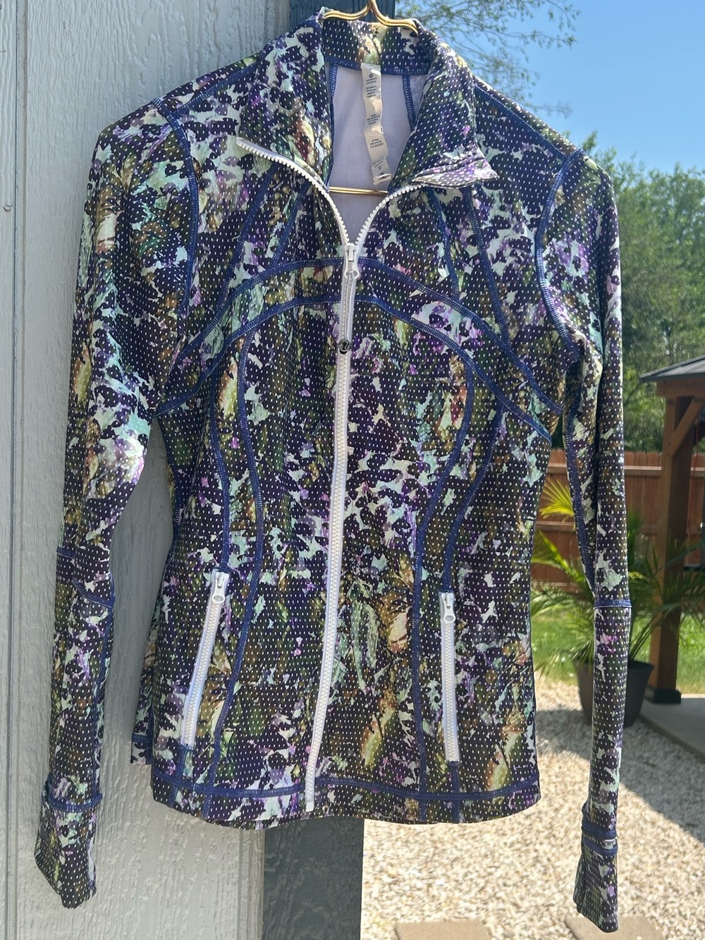 Women's Purple Multi-Print Zip-Front Jacket